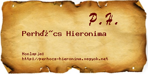 Perhócs Hieronima névjegykártya